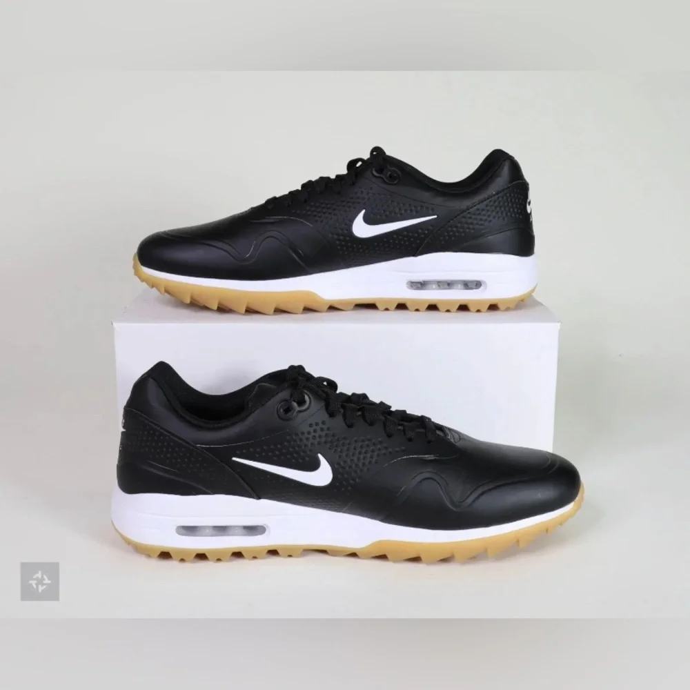 NEW Nike Air Max 1 G Black/Black Gum Golf Shoes Men's Size 8